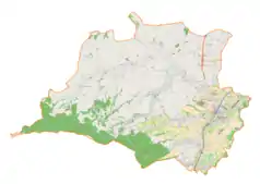 Mapa konturowa gminy Boguchwała, blisko dolnej krawiędzi po prawej znajduje się punkt z opisem „Zarzecze”