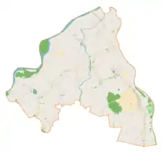 Mapa konturowa gminy Borowa, blisko centrum u góry znajduje się punkt z opisem „Sadkowa Góra”