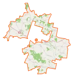 Mapa konturowa gminy wiejskiej Brańsk, na dole znajduje się punkt z opisem „Szmurły”