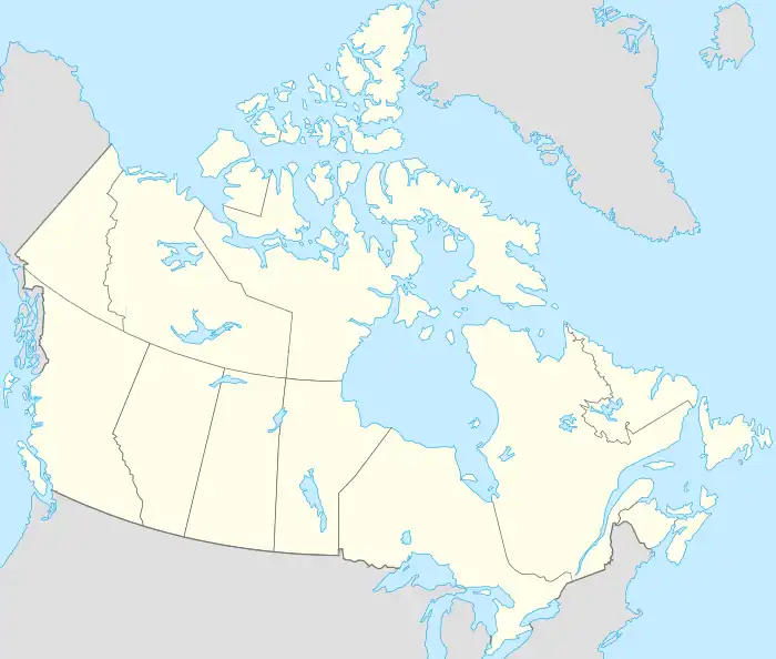 Mapa konturowa Kanady, na dole po prawej znajduje się punkt z opisem „Circuit Mont-Tremblant”