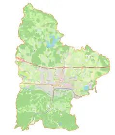 Mapa konturowa gminy miejskiej Celje, na dole znajduje się punkt z opisem „Pečovnik”