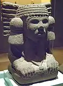 Kamienna rzeźba przedstawiająca aztecką boginię Chalchiuhtlicue, Meksyk, 1350-1521 n.e.