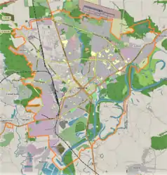 Mapa konturowa Czernihowa, u góry po lewej znajduje się punkt z opisem „Czernihów Północny”