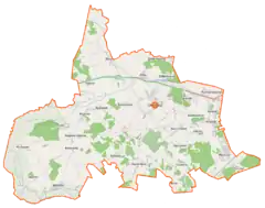 Mapa konturowa gminy Choroszcz, po prawej znajduje się punkt z opisem „Porosły-Kolonia”