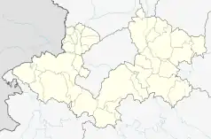 Mapa konturowa żupanii zagrzebskiej, po lewej nieco na dole znajduje się punkt z opisem „Gornja Kupčina”