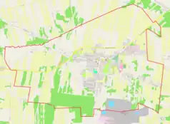 Mapa konturowa Dobrego, po lewej znajduje się punkt z opisem „Zdrojówki”