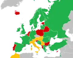 Mapa z zaznaczeniem państw uczestniczących