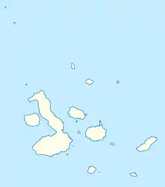 Mapa konturowa Galapagos, na dole znajduje się punkt z opisem „Santa Cruz”