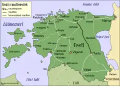 Mapa przebiegu linii kolejowej