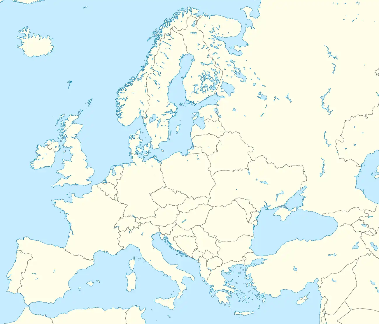 Mapa konturowa Europy, w centrum znajduje się punkt z opisem „Przejście granicznePietrowice Głubczyckie-Krnov”