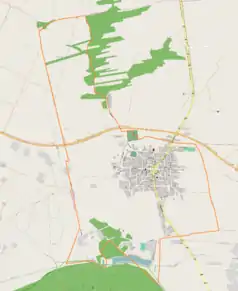 Mapa konturowa Frampola, na dole nieco na prawo znajduje się punkt z opisem „Bęben”