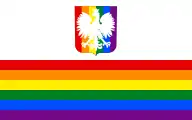 Flaga osób LGBT z Polski, stworzona w 2014 r. przez Angelę Getler