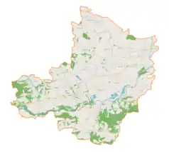 Mapa konturowa gminy Gdów, u góry znajduje się punkt z opisem „Świątniki Dolne”