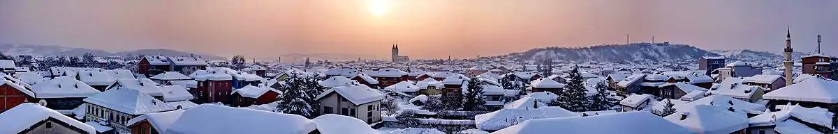 Panorama miasta zimą