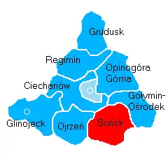 Położenie na mapie powiatu