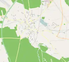 Mapa konturowa Goleniowa, blisko centrum po prawej na dole znajduje się punkt z opisem „Białomącze”