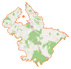 Mapa konturowa gminy wiejskiej Grajewo, u góry po lewej znajduje się punkt z opisem „Cyprki”