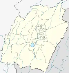 Mapa konturowa Manipuru, w centrum znajduje się punkt z opisem „Imphal”