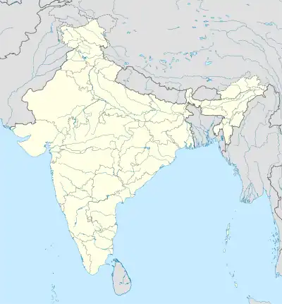 Mapa konturowa Indii, u góry nieco na lewo znajduje się punkt z opisem „Shimla”