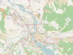 Mapa konturowa Irkucka, w centrum znajduje się punkt z opisem „Irkuck”