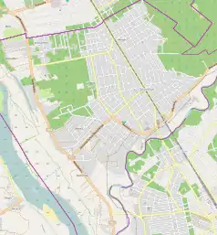 Mapa konturowa Józefowa, u góry znajduje się punkt z opisem „Emilianów”