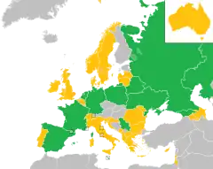 Mapa z zaznaczeniem państw uczestniczących