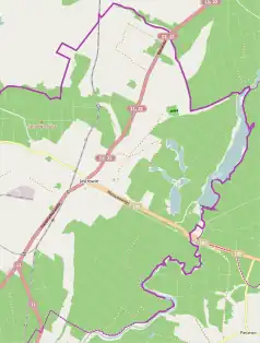 Mapa konturowa Jastrowia, po lewej znajduje się punkt z opisem „Zagórze”