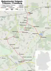 Mapa przebiegu linii kolejowej