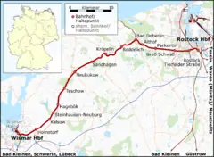 Mapa przebiegu linii kolejowej