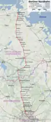 Mapa przebiegu linii kolejowej 6088, 6030 (S-Bahn)