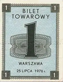 Pierwsza „gierkowska” kartka na cukier z 1976