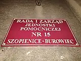 Tablica Rada i Zarząd Jednostki Pomocniczej nr 15 Szopienice-Burowiec