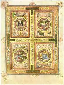 Book of Kells - symbole Ewangelistów