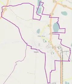 Mapa konturowa Kleczewa, na dole po prawej znajduje się punkt z opisem „Białobród-Kolonia”