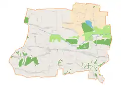 Mapa konturowa gminy Komarów-Osada, po prawej znajduje się punkt z opisem „Swaryczów”