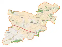 Mapa konturowa gminy Kostomłoty, po prawej znajduje się punkt z opisem „Samsonowice”