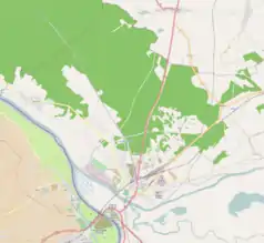 Mapa konturowa Kostrzyna nad Odrą, na dole znajduje się punkt z opisem „Kostrzyńsko-Słubicka Specjalna Strefa Ekonomiczna S.A.”