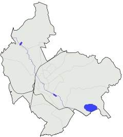 Mapa konturowa Koszalina, w centrum znajduje się punkt z opisem „Kościół Zielonoświątkowy w Koszalinie”