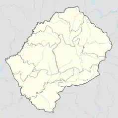 Mapa konturowa Lesotho, po lewej nieco u góry znajduje się punkt z opisem „Maseru”