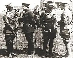 Symon Petlura i gen. Antoni Listowski, płk Wołodymyr Salski, płk Marko Bezruczko, oficerowie ukraińscy i polscy – wyprawa kijowska, Berdyczów kwiecień 1920