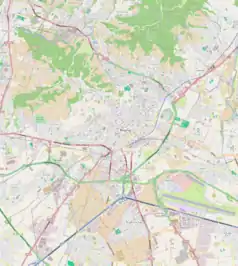 Mapa konturowa Bergamo, w centrum znajduje się punkt z opisem „Bergamo”