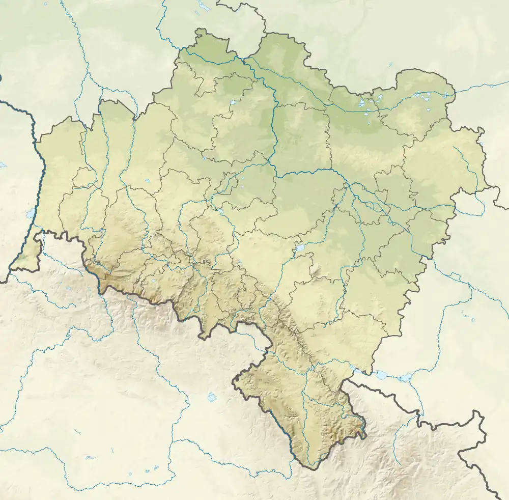 Mapa konturowa województwa dolnośląskiego, u góry znajduje się punkt z opisem „Łęgi Odrzańskie”