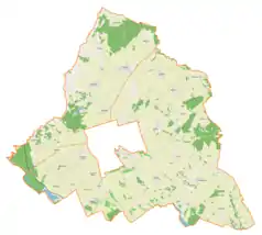 Mapa konturowa gminy wiejskiej Lubawa, na dole po prawej znajduje się punkt z opisem „Szczepankowo”