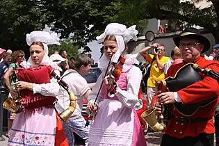 Kapela ludowaw korowodzie na Festiwalu Kapel i Śpiewaków Ludowych w Kazimierzu Dolnym (2015)