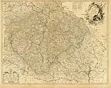 Szczegółowa mapa Czech, 1742