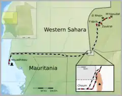 Mapa przebiegu linii kolejowej