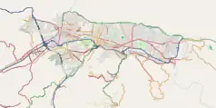 Mapa konturowa Caracas, w centrum znajduje się punkt z opisem „Ambasada Rzeczypospolitej Polskiej w Caracas”