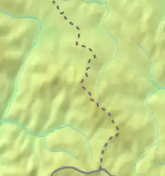 Mapa konturowa Czarnohory, w centrum znajduje się czarny trójkącik z opisem „Breskuł”