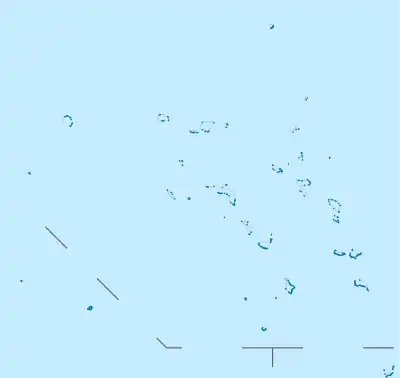 Mapa konturowa Wysp Marshalla, po prawej nieco na dole znajduje się punkt z opisem „Majuro”