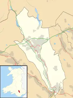 Mapa konturowa Merthyr Tydfil